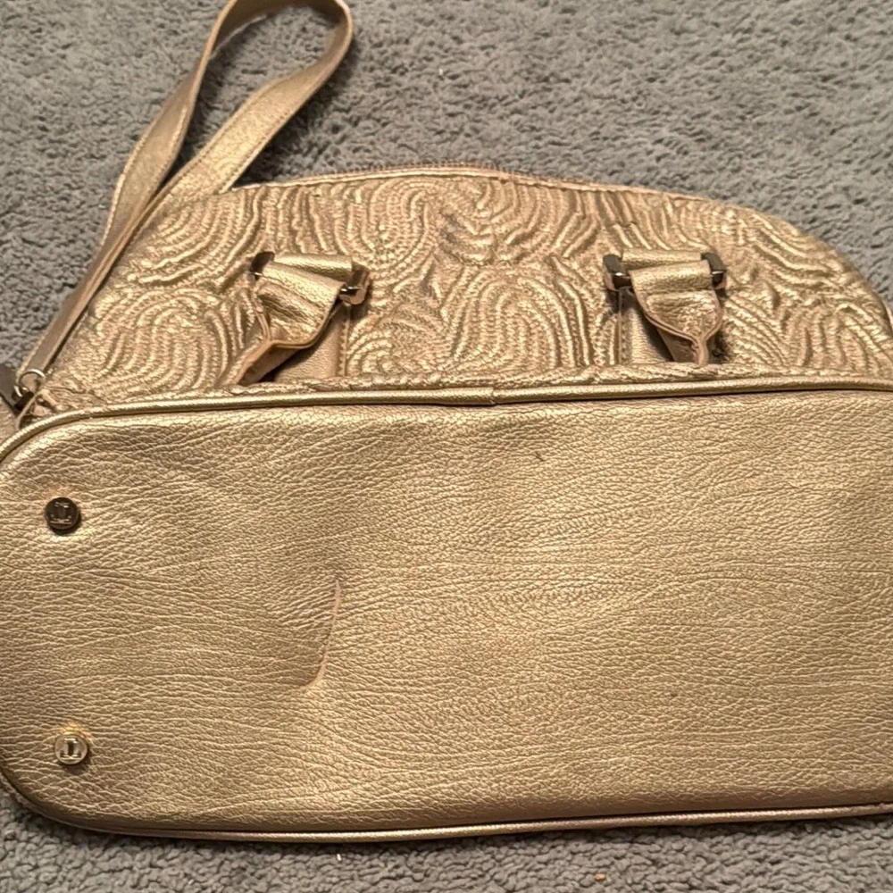 Ivanka Trump Gold Satchel with Artistic Design - Picture 6 of 10